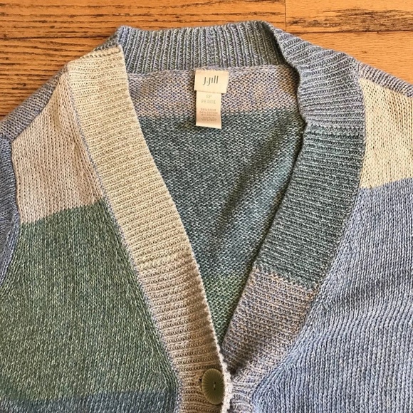 J.Jill 8P Petite Multi Color Button Knit Sweater - Picture 2 of 8